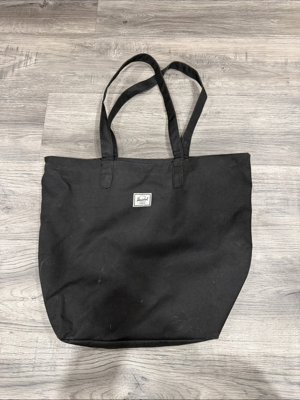 Herschel Supply Company Black Tote with Red Striped Lining